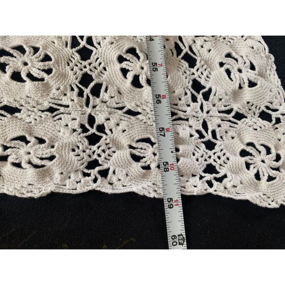 Vintage Handmade Crochet Lace Tablecloth 59x62 - Picture 9 of 11